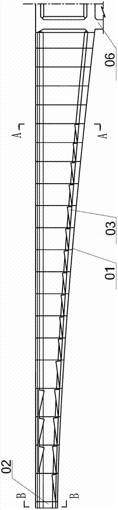 Slant leg rigid frame built-in prestressed concrete variable cross-section box girder bridge and construction method thereof