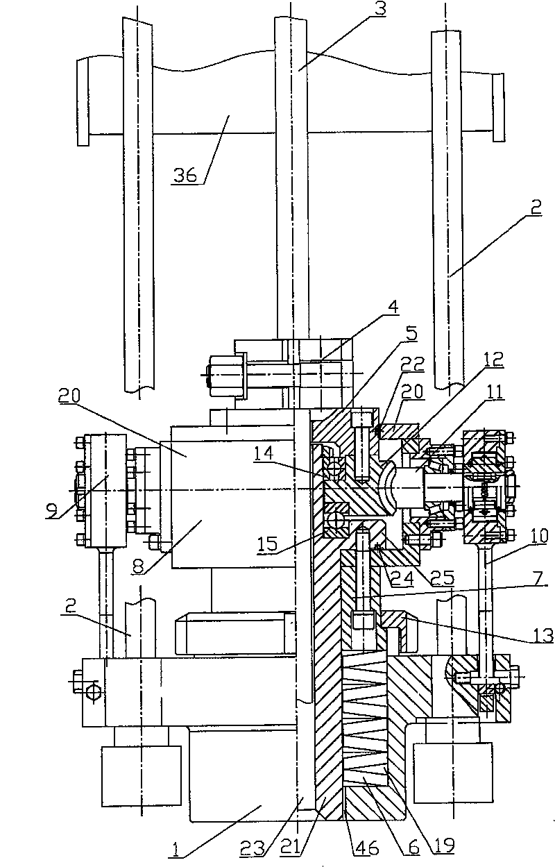 Friction reducing and shock reducing automatic rotary device for oil well pole