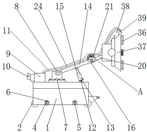 A shield cutter head cleaning device for tunnel crossing anchor cable construction by shield method