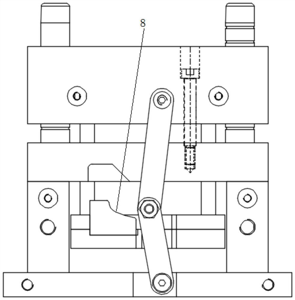 Injection mold slider-crank secondary ejection structure