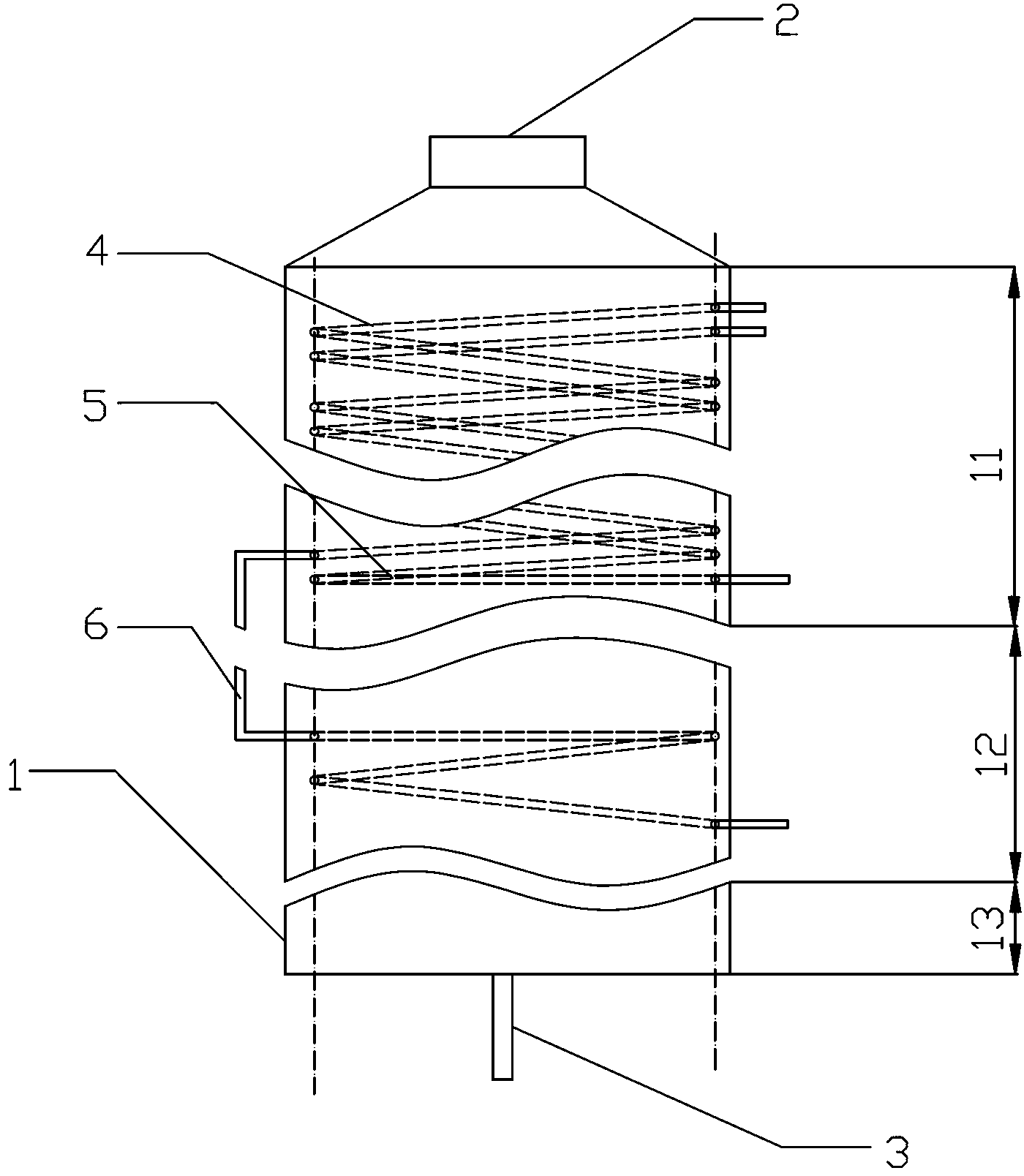 Heating furnace for processing aromatic hydrocarbon oils from heavy components of petroleum