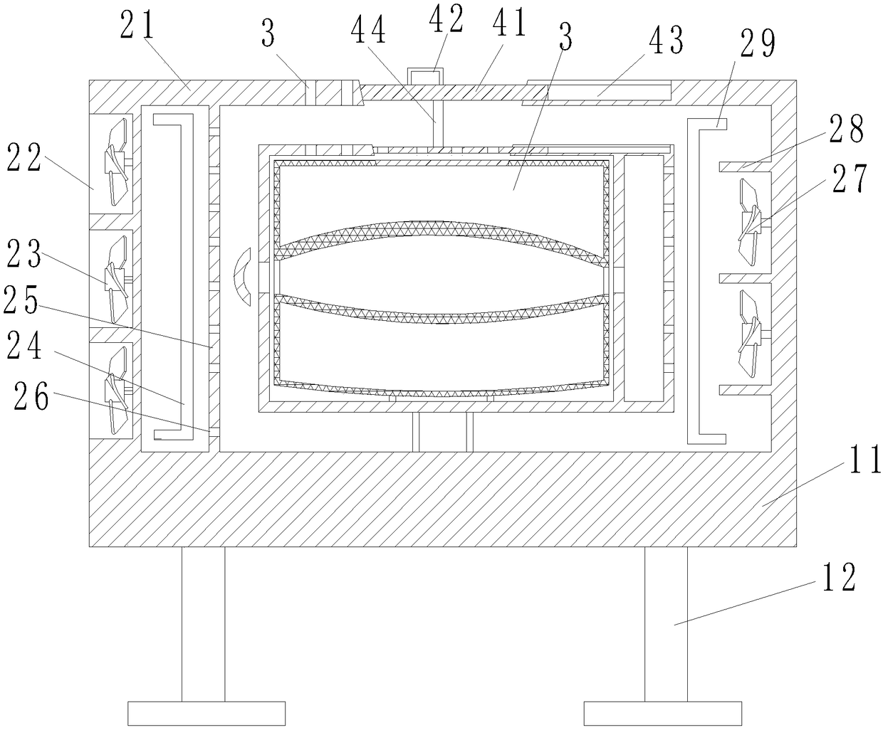 Tea leaf drying and primary screening device