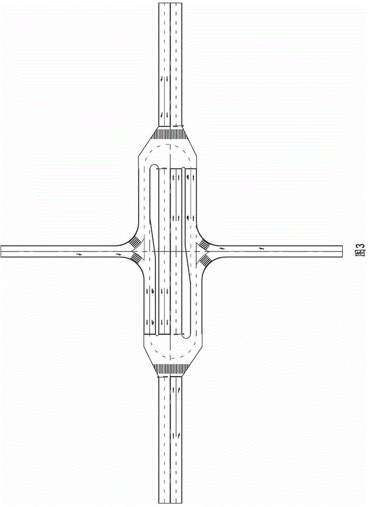 Design scheme for concave-polygon-shaped cross ring road intersection