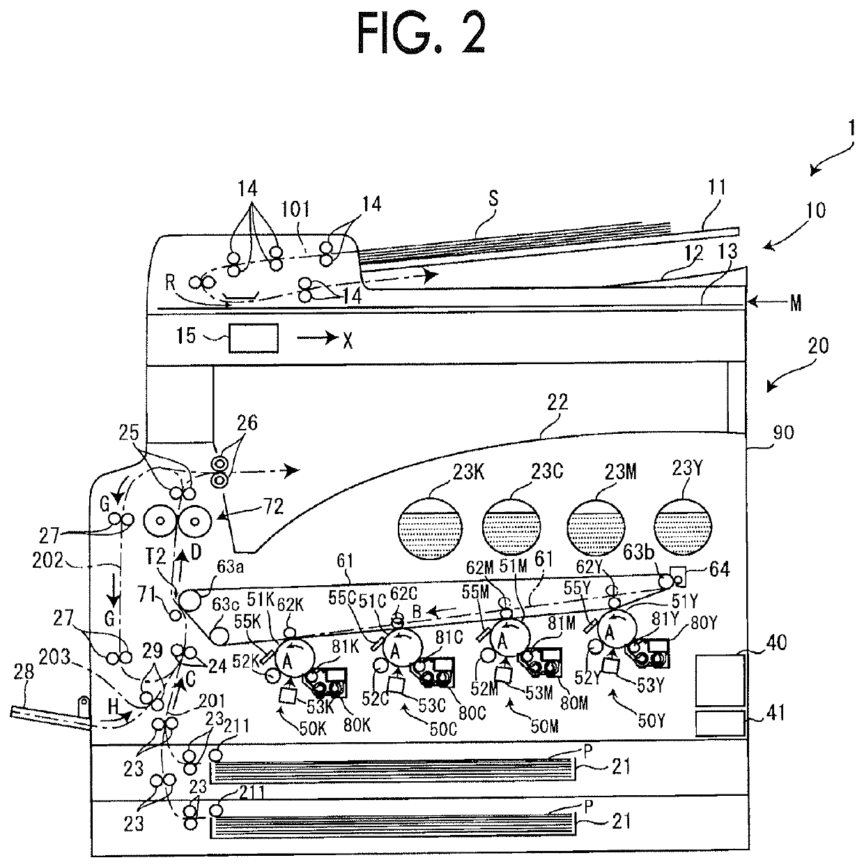 Image forming apparatus having monochrome and color printing modes