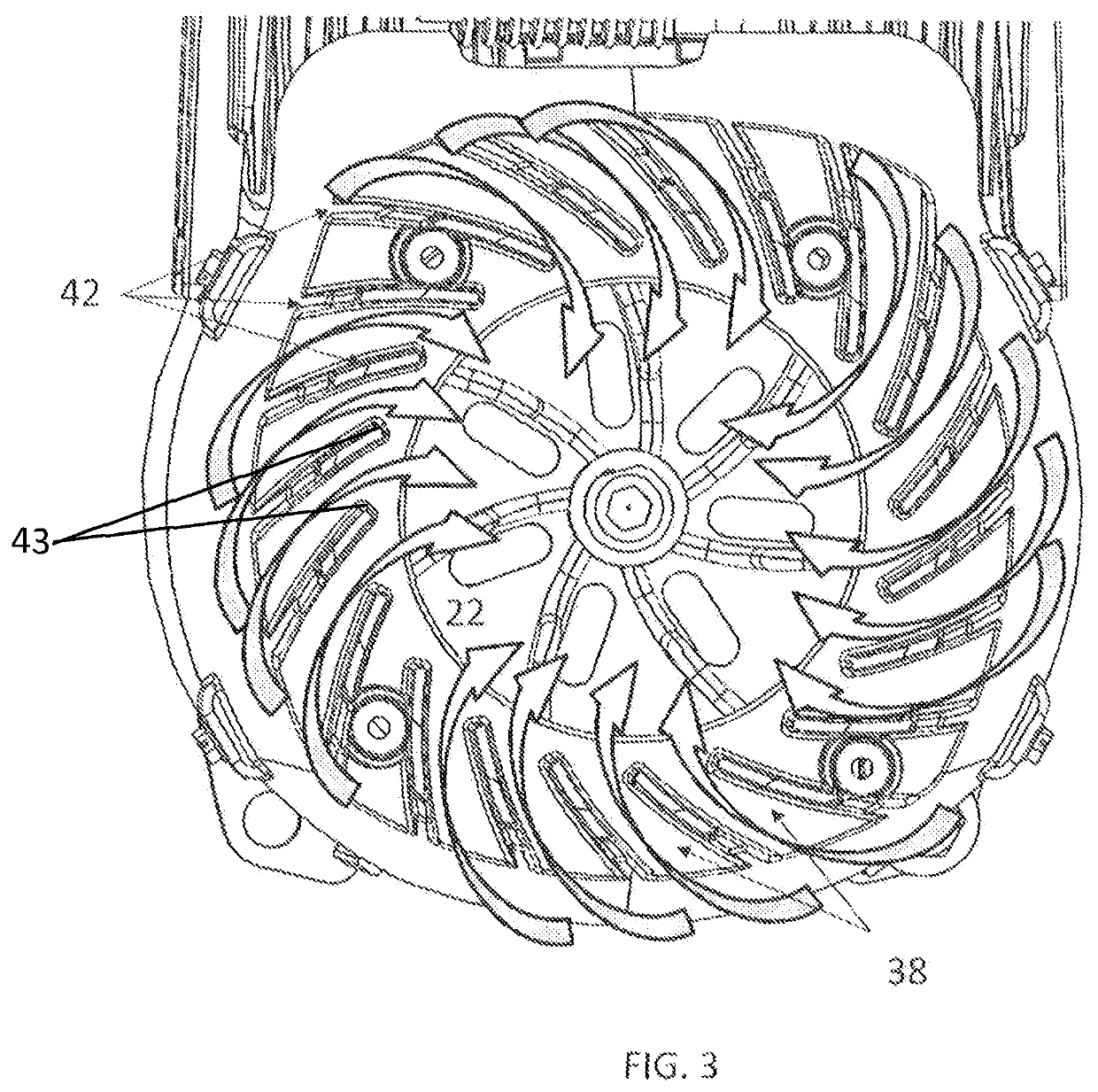 Inlet shrouds for fans used principally in water-circulation pumps of swimming pools and spas