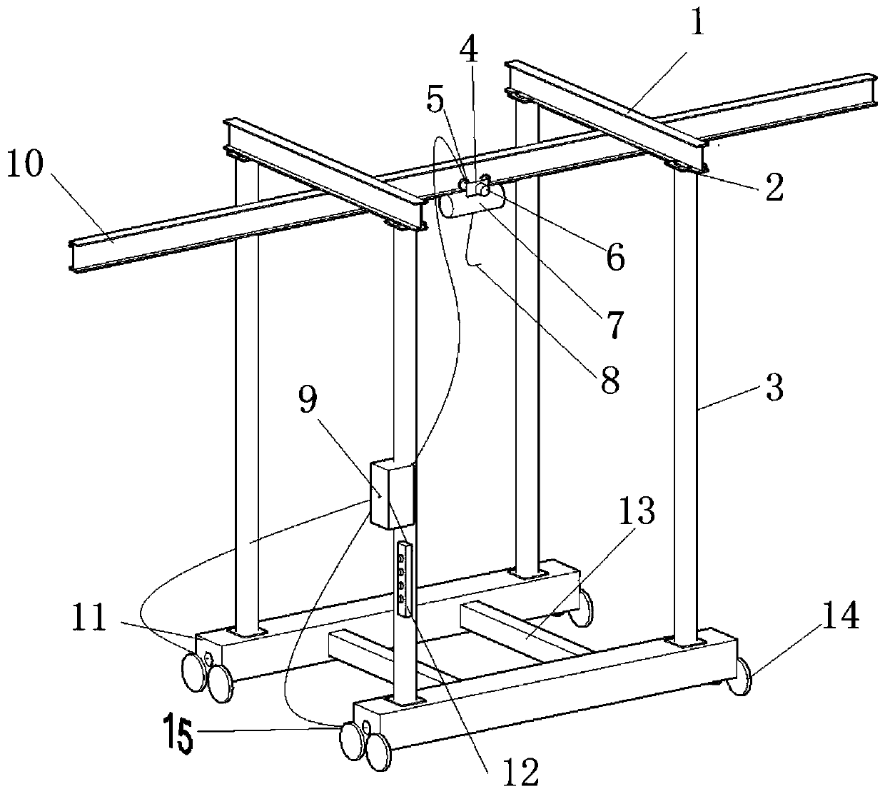 Aerial transportation and hoisting work steel box beam component construction convenient trolley