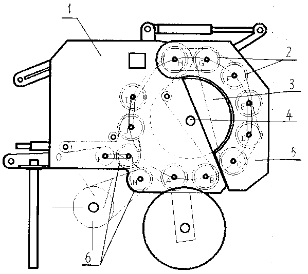 Bundling mechanism of roll disk type round bundle pick-up bundling machine