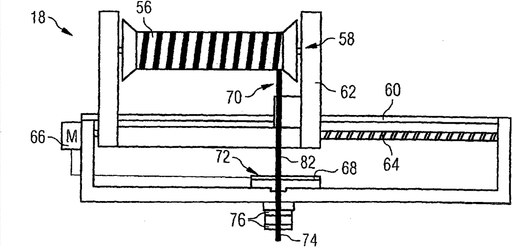 Elastic fibre laying die, laying device comprising such a die, and use of the device