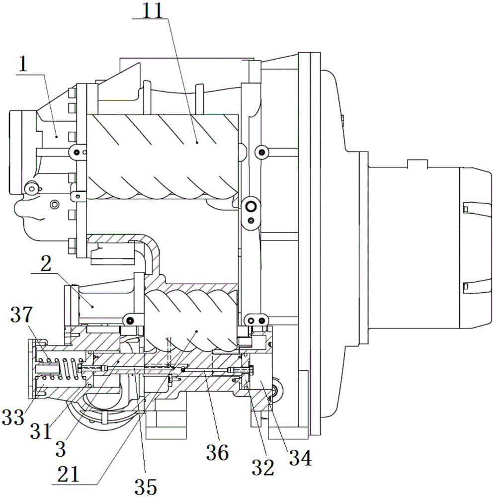 Two-grade screw rod compressor with flexible slide valve