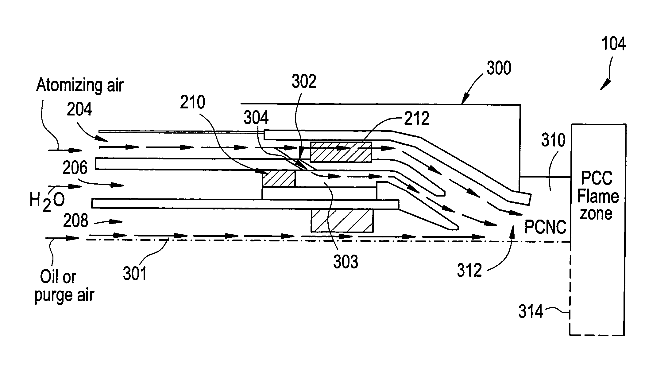 Liquid fuel nozzle apparatus with passive water injection purge