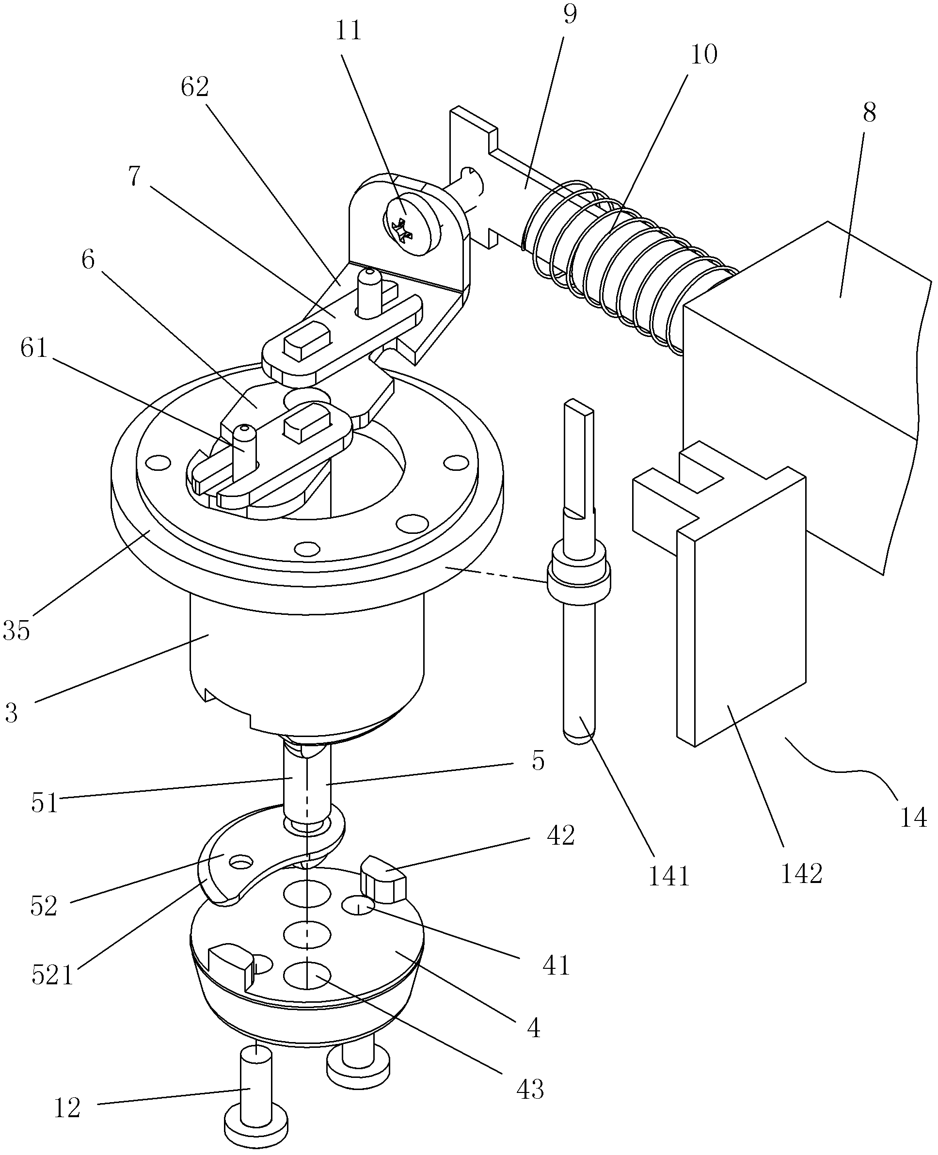 Automatic disk grabbing device for compact-disk server