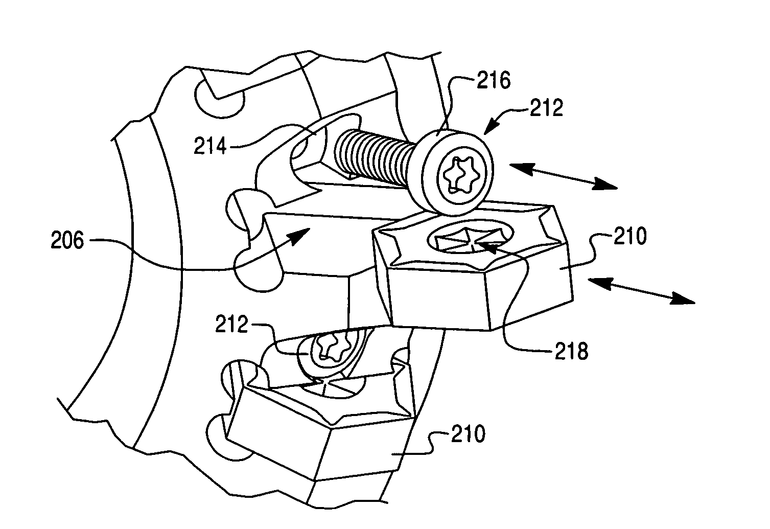 Side locking insert and material removal tool with same