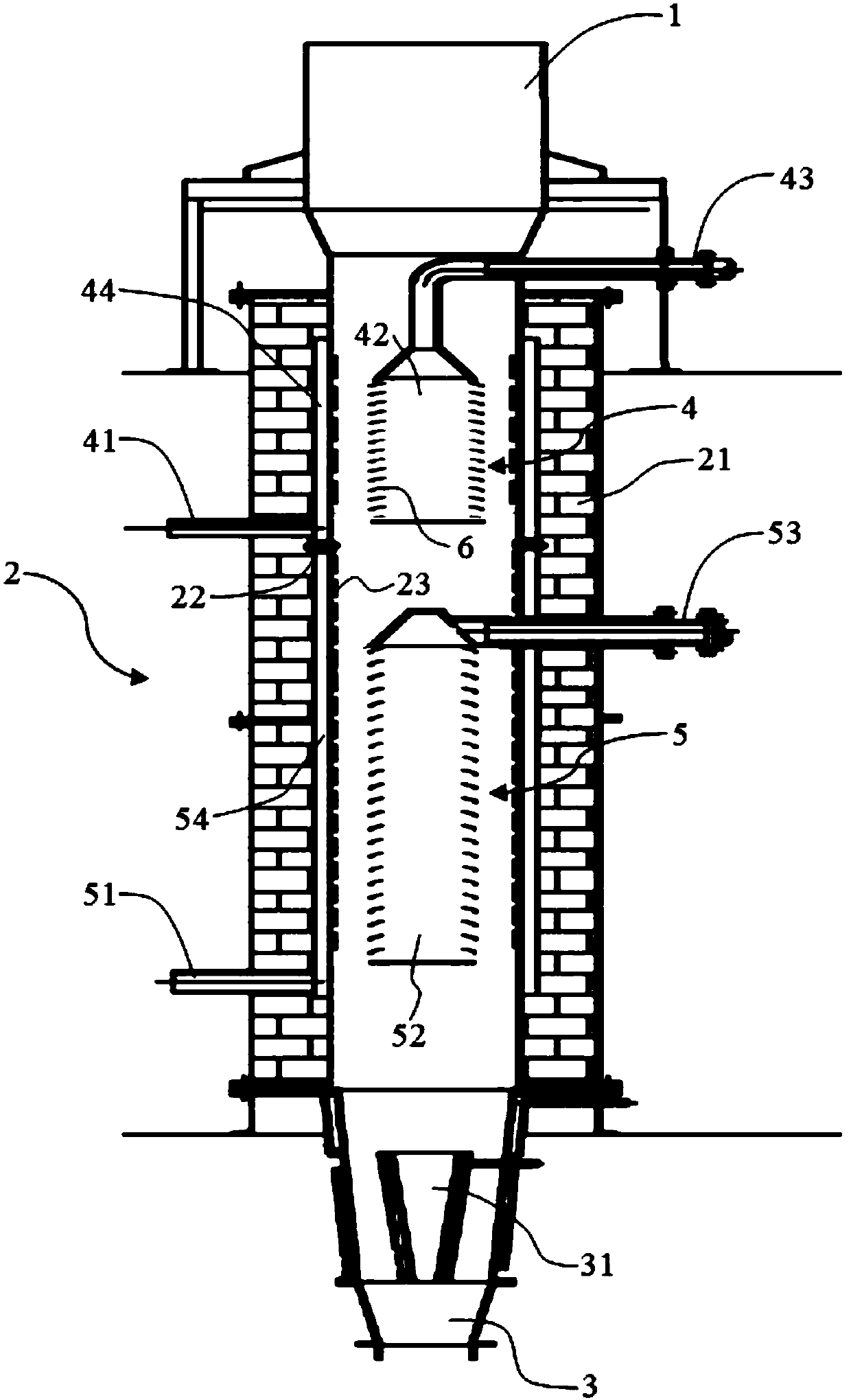 Continuous pyrolysis and activation integrated device for hydrocarbon-containing solid material