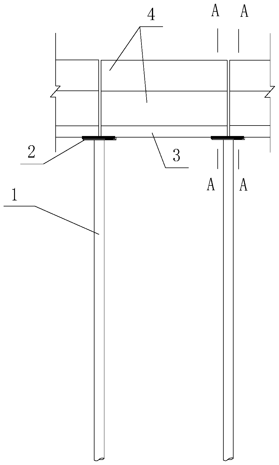 Stepped plate type pile foundation permeable breakwater