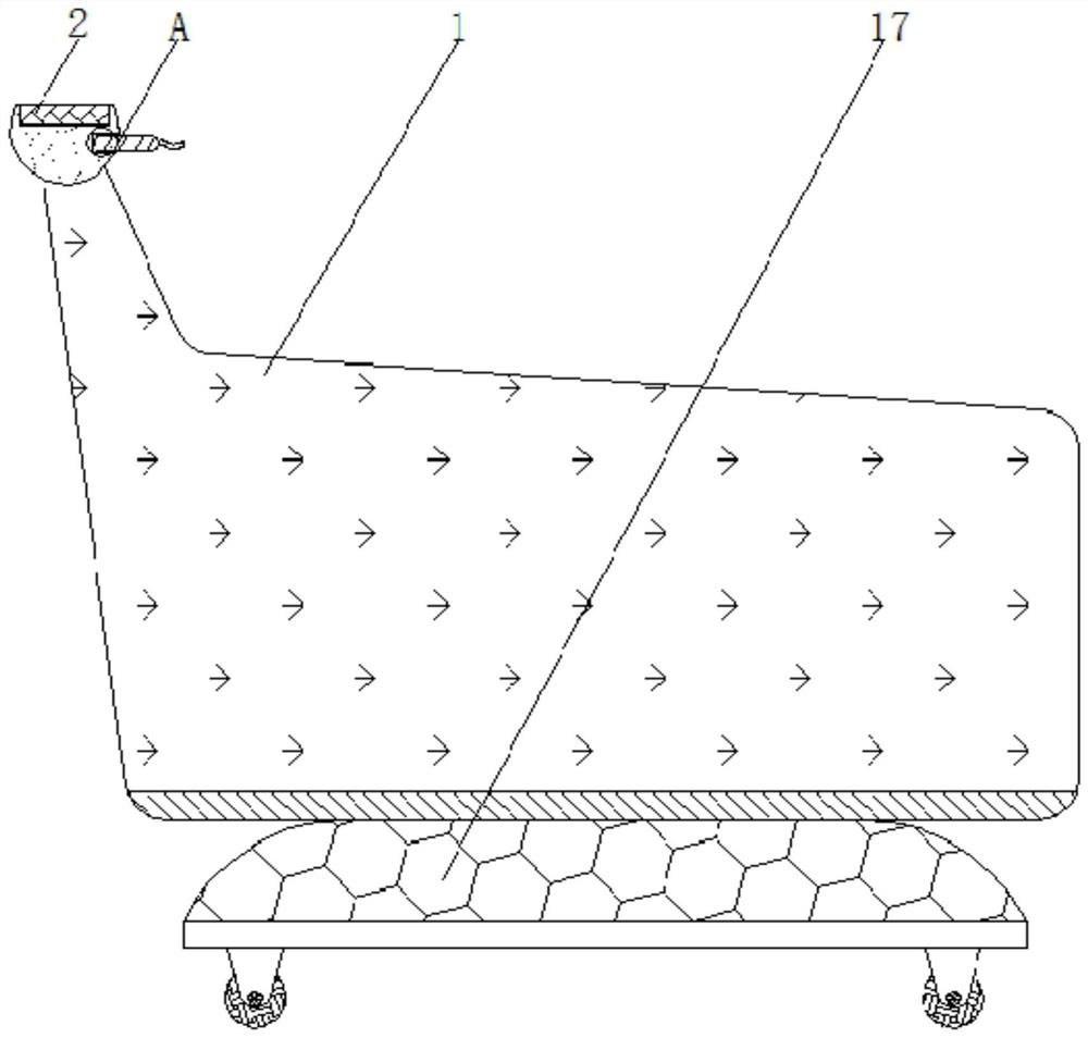 Supermarket shopping cart sundry cleaning device based on Internet of Things technology