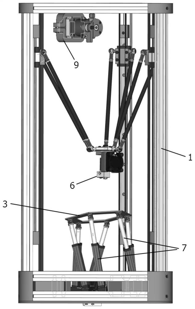 Multi-degree-of-freedom continuous composite fiber material 3D printer