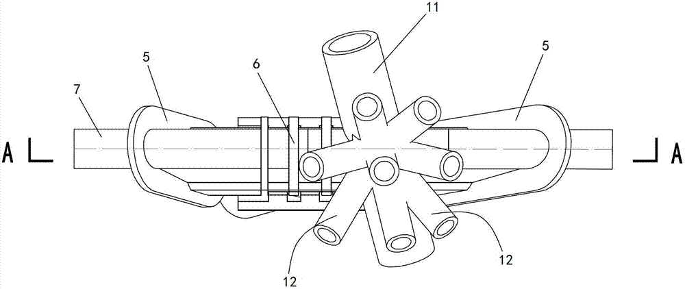 Highly-thrust-resistant pin structure for connecting constructional steel column with constructional steel pipe truss