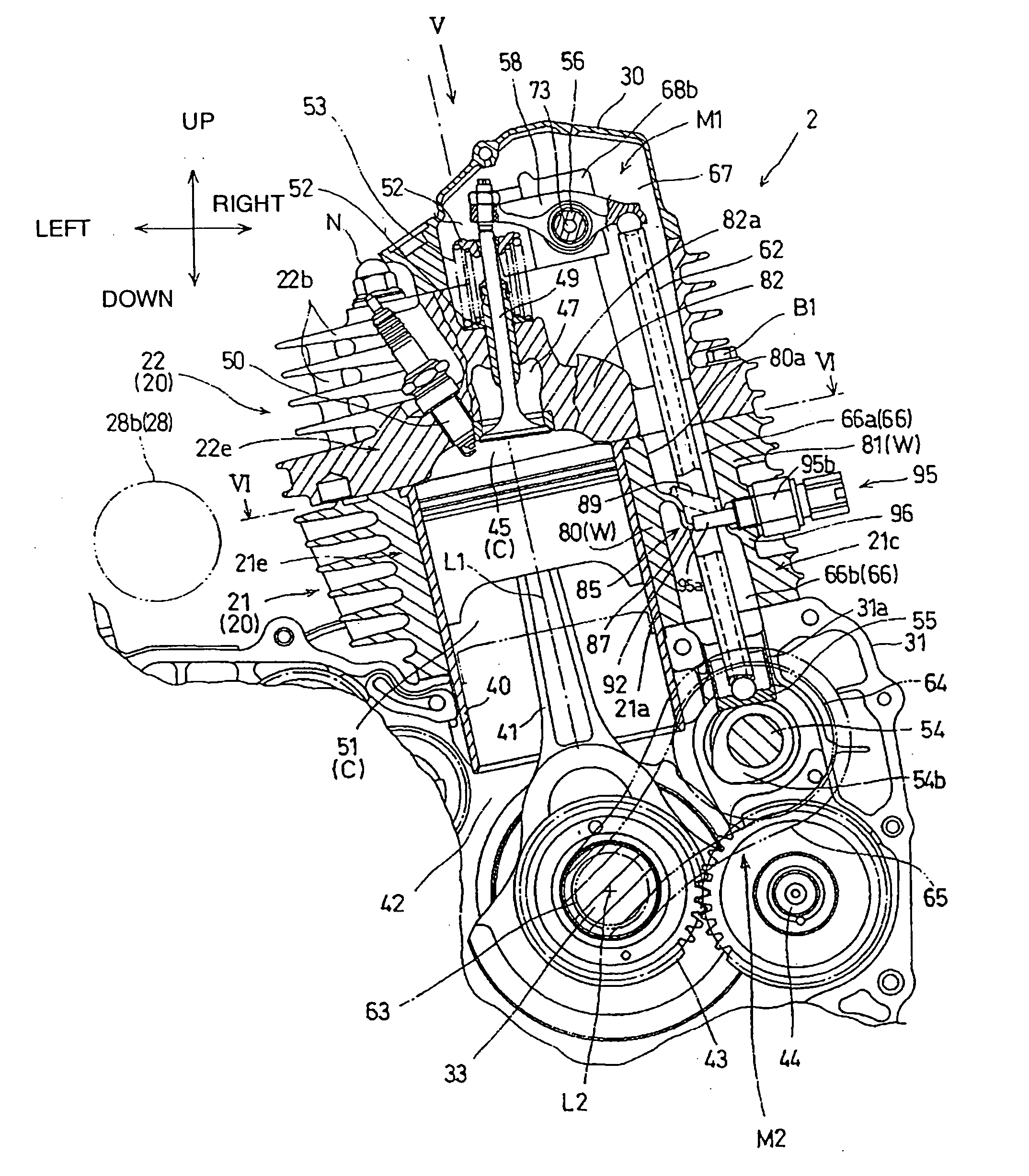 Internal combustion engine with oil temperature sensor