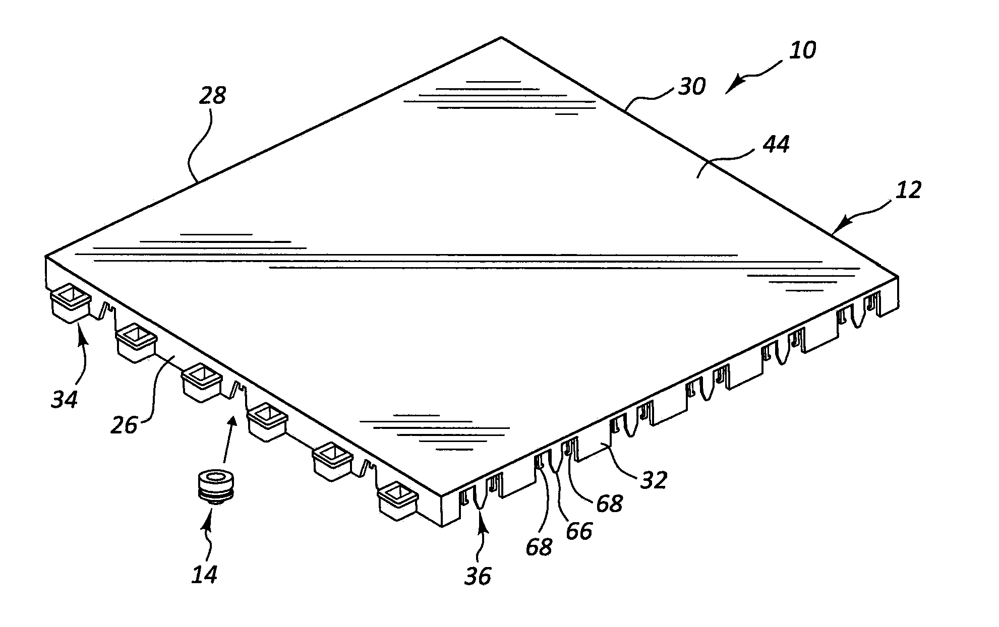 Multi-stage shock absorbing modular floor tile apparatus