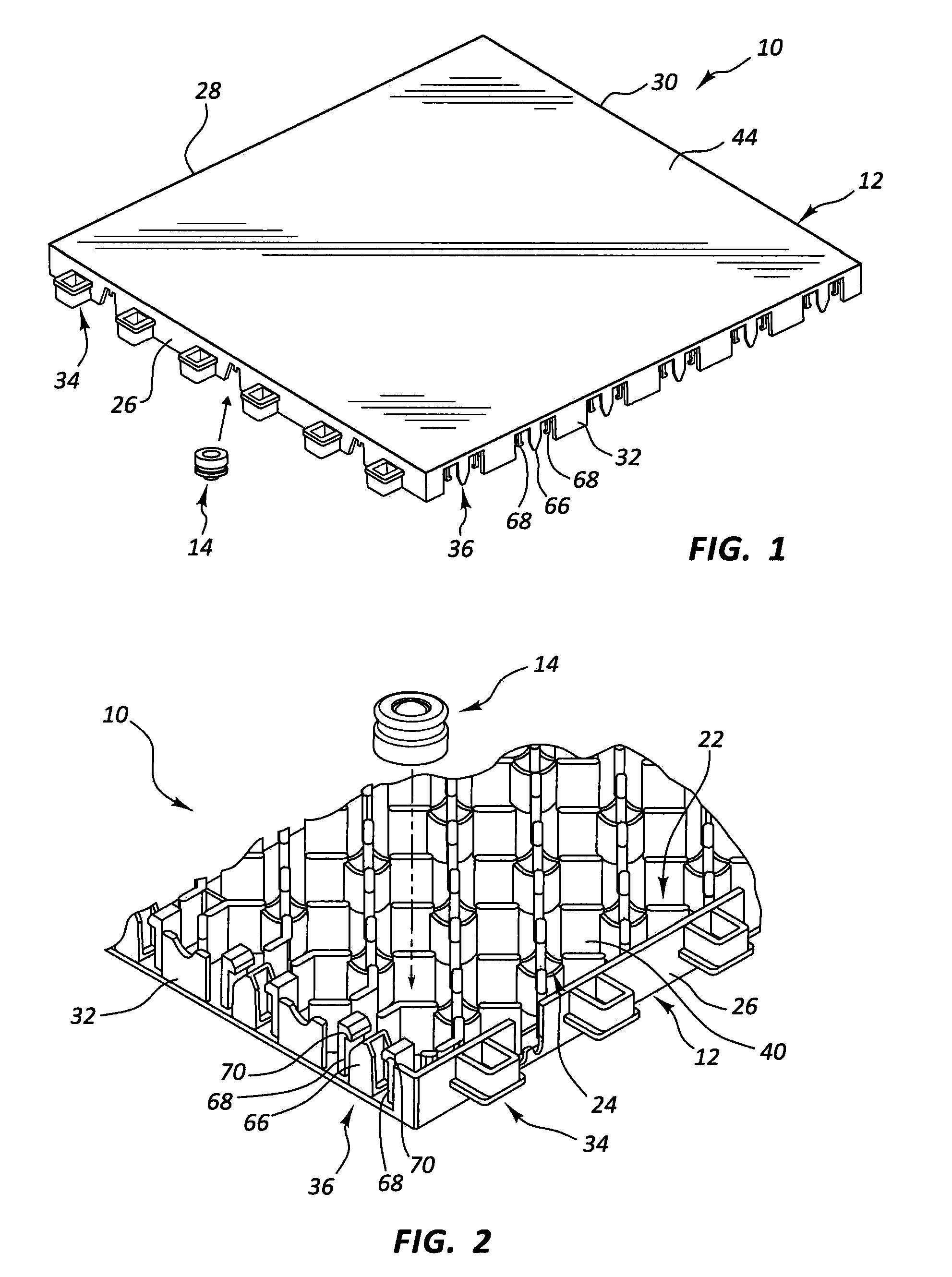 Multi-stage shock absorbing modular floor tile apparatus