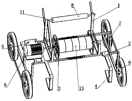 Efficient semi-automatic film-receiving and rod-receiving integrated machine for arched shed, and control method thereof