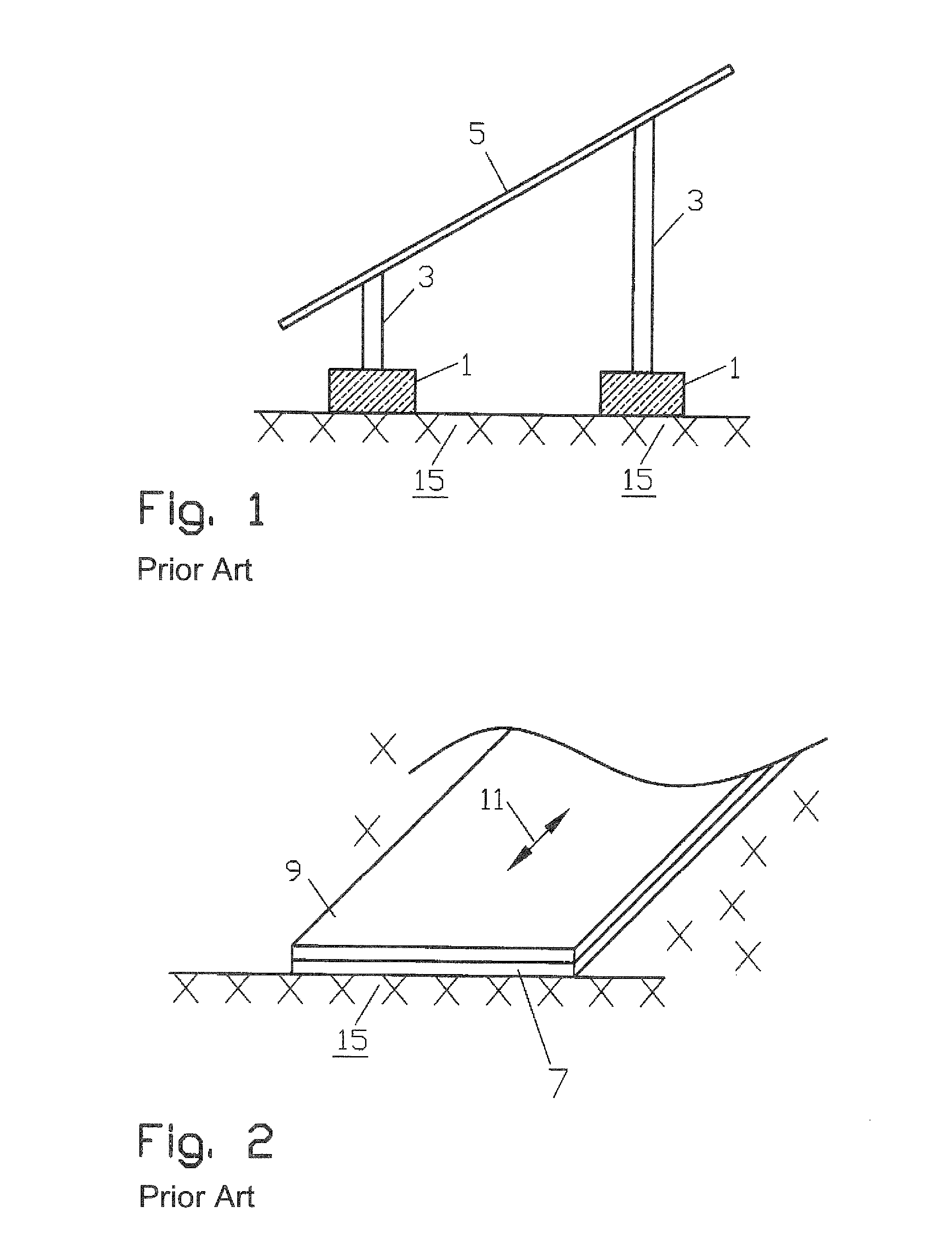Mounting support for photovoltaic modules
