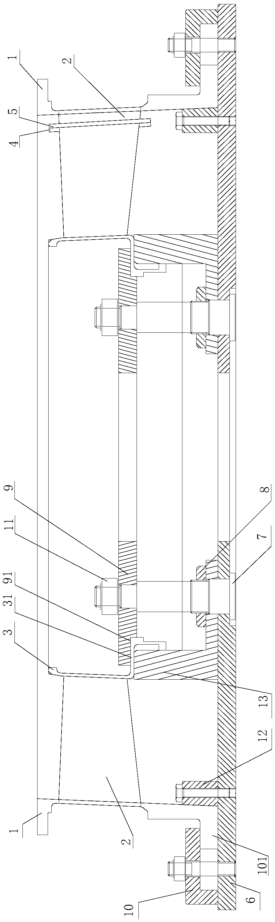 Welding processing method and tooling for fan case assembly