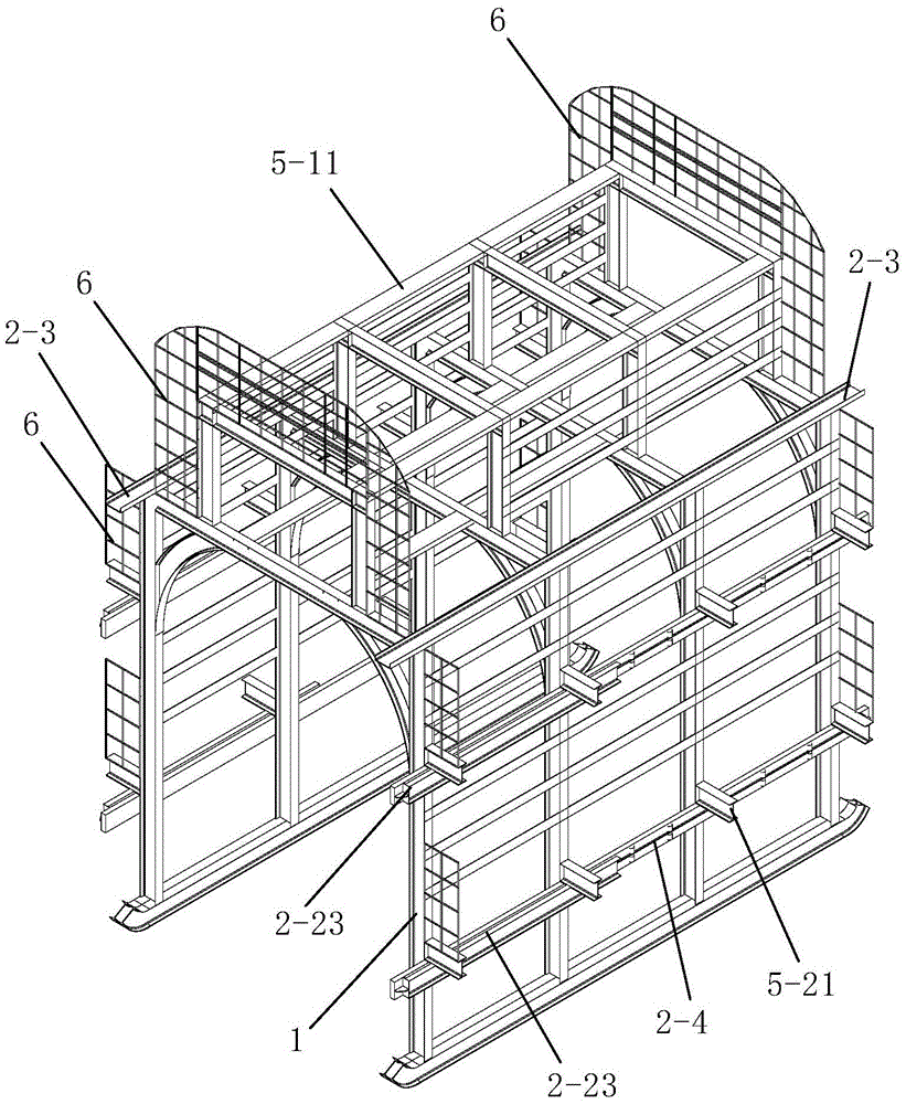 Airbag type inner framework form traveler and primary tunnel supporting shotcrete construction method