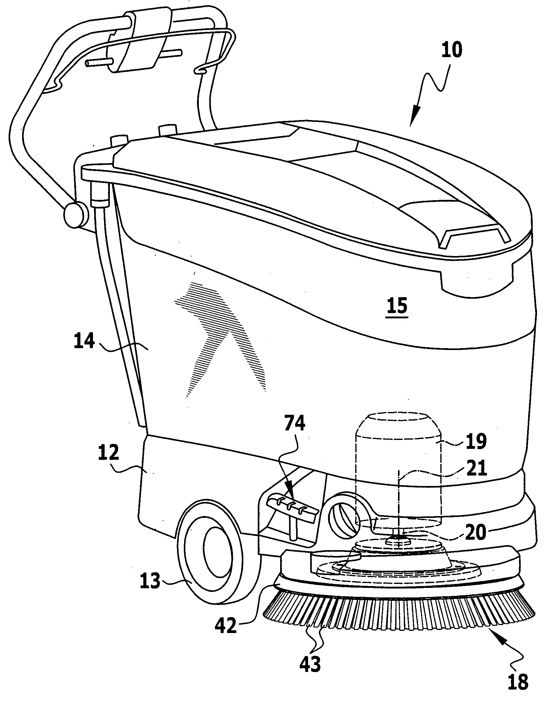 Mobile floor-cleaning machine