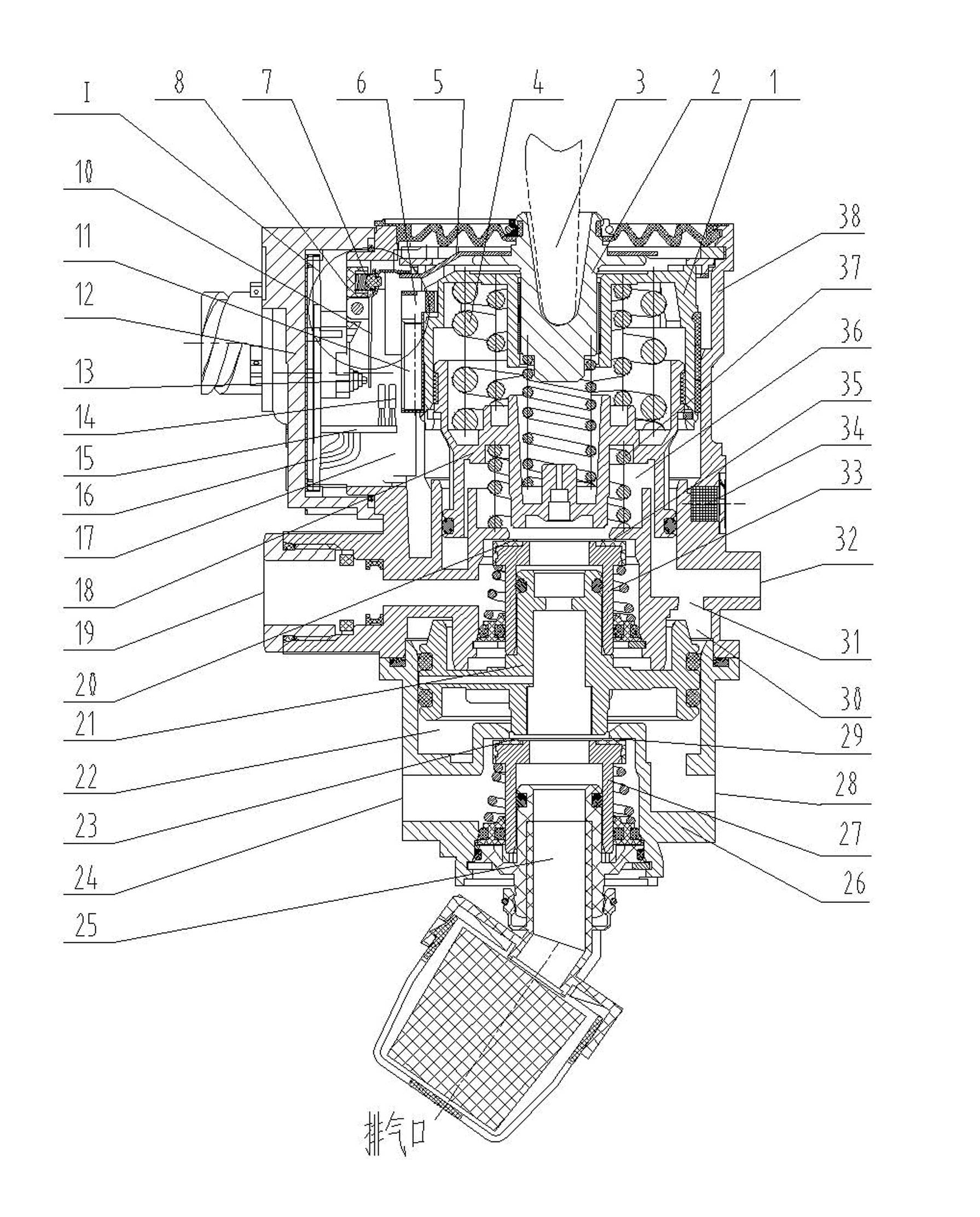 Main brake valve with electronic-control pneumatic-control dual-circuit signals