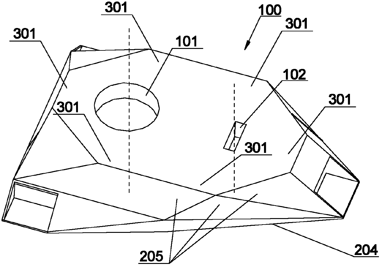 Polyhedron main substrate, manufacturing method and processing method thereof