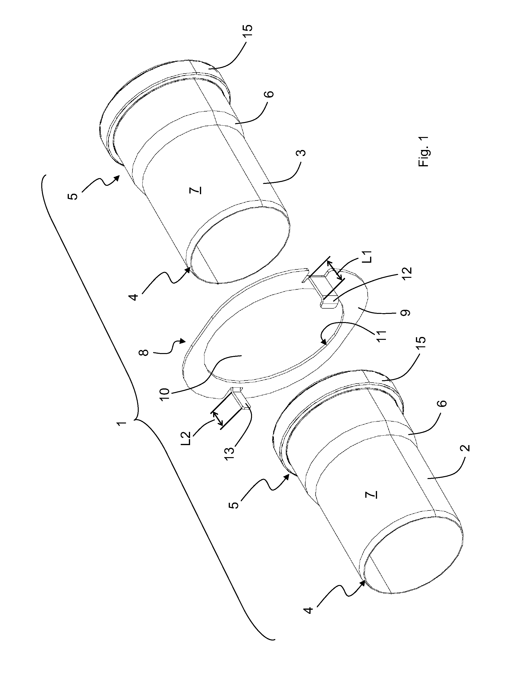 Securing device of a fluid line connection