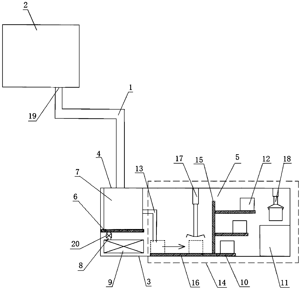 Serious accident waste liquid collection and treatment system for underground nuclear power station