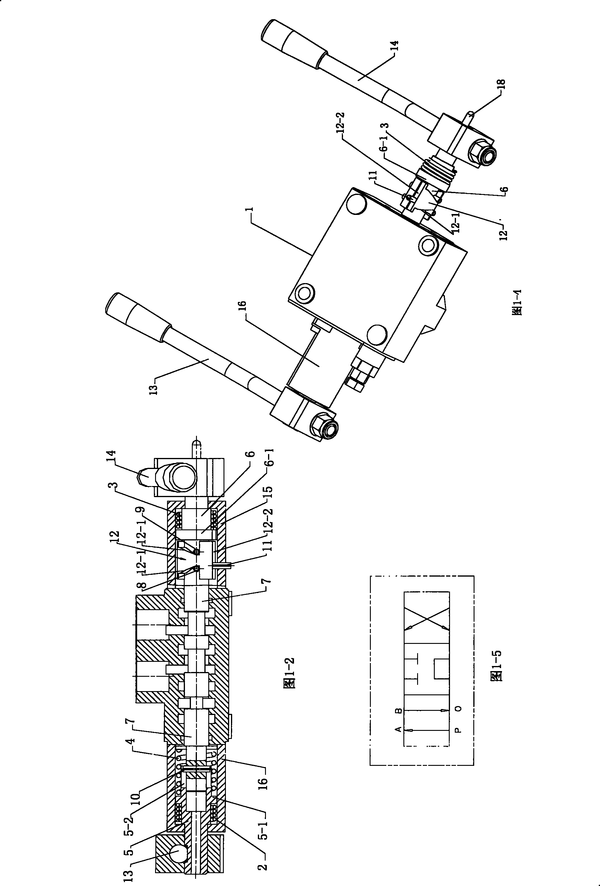 Manual drive control valve and wood splitting machine provided with same