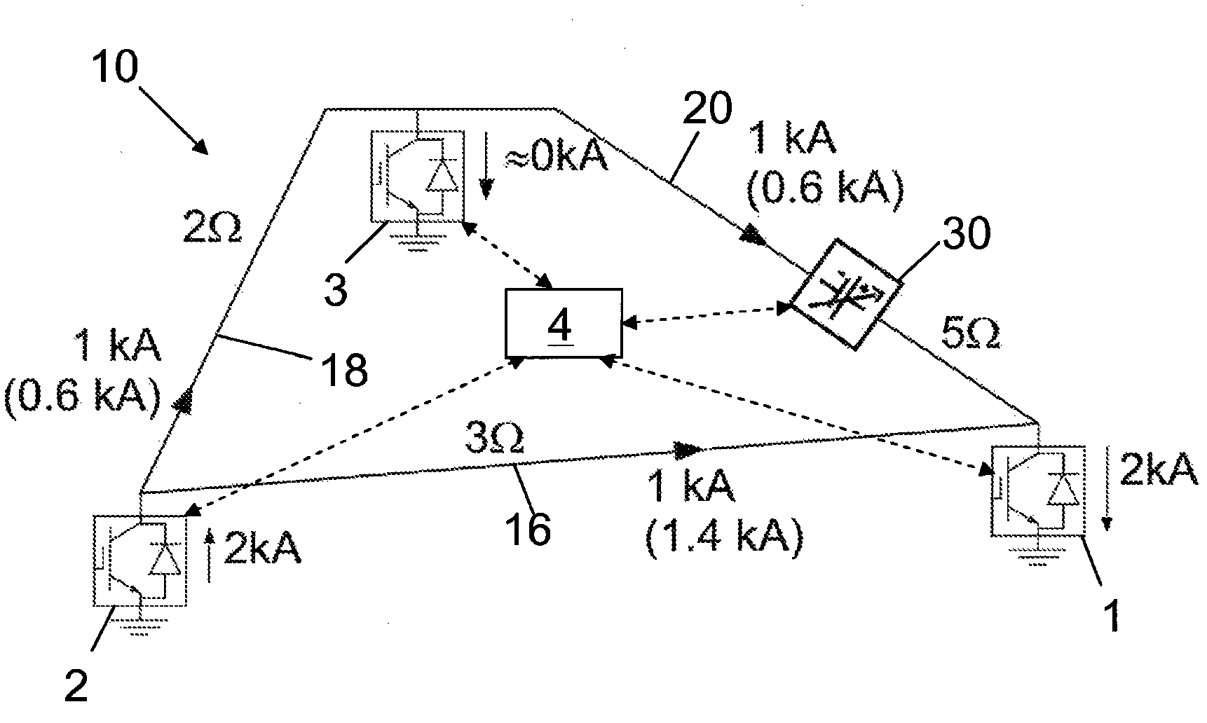 Power flow control in a meshed HVDC power transmission network
