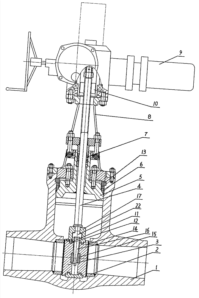Wedge-caulking parallel sluice valve