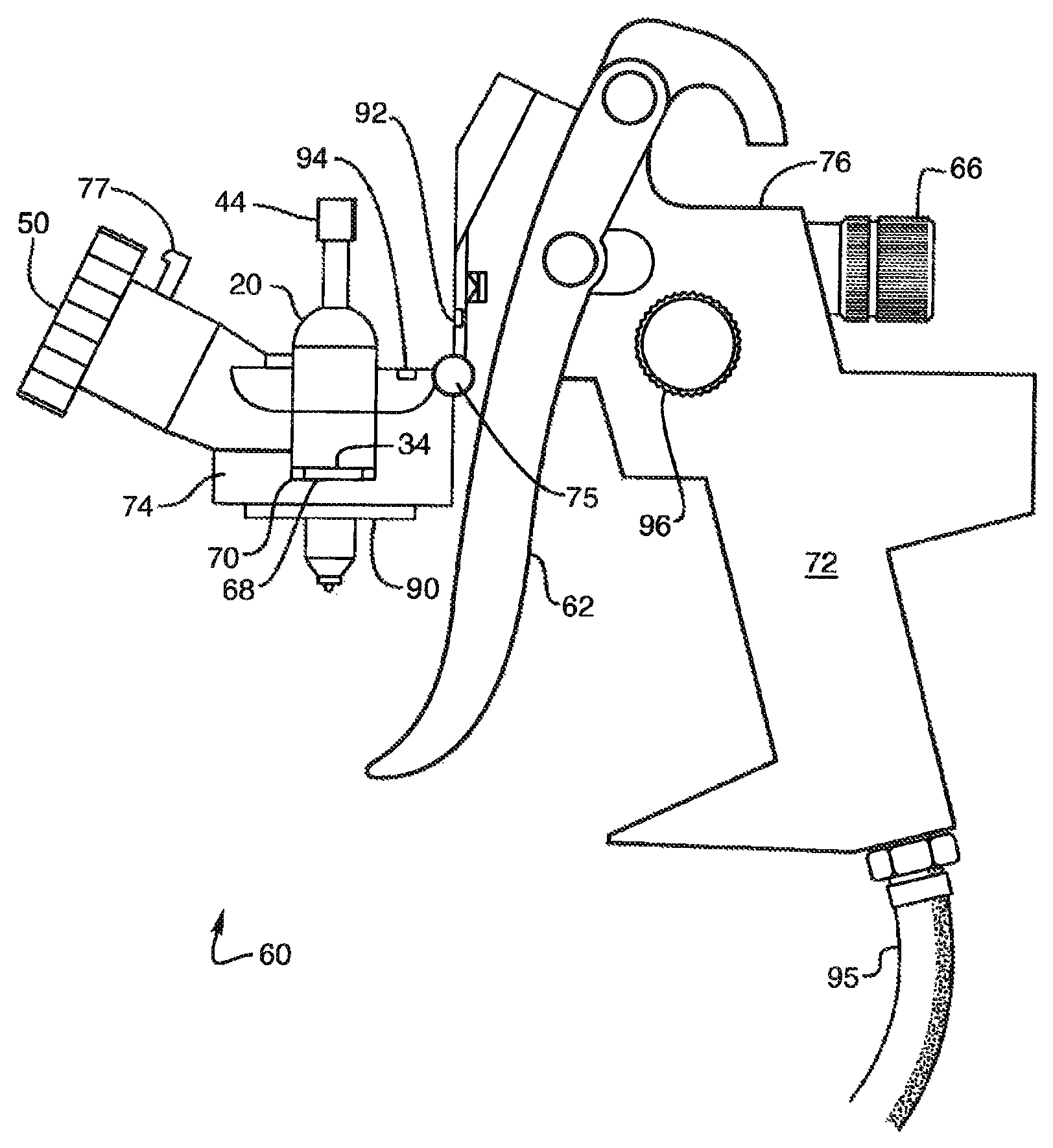 Spray gun with paint cartridge