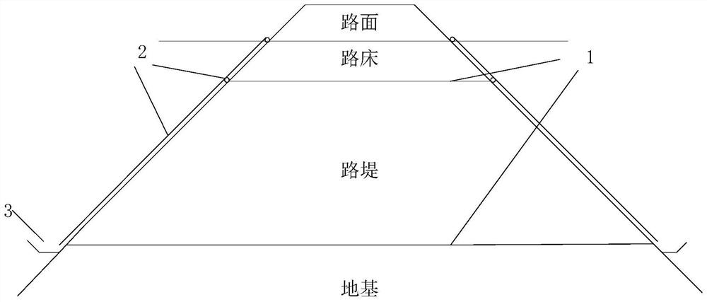 A roadbed drainage structure, system and construction method