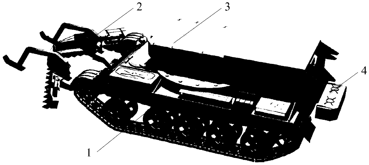 Crawler type remote control mine sweeping system