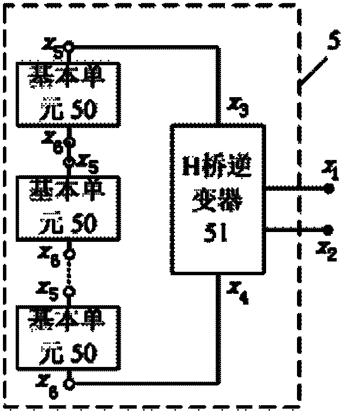 Mixed cascading type multilevel stored energy charging-discharging and voltage-equalizing circuit