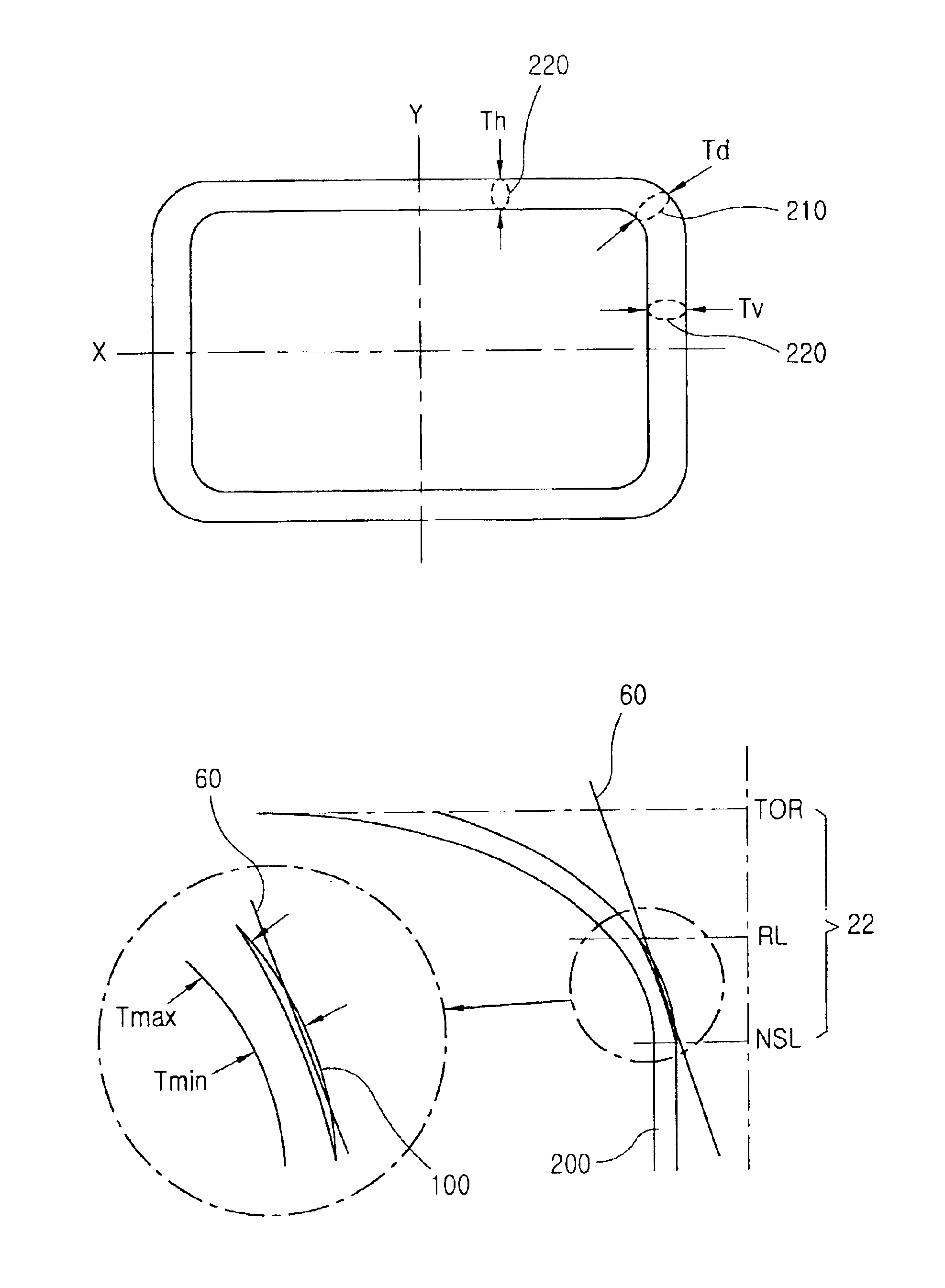 Cathode ray tube including a funnel with a non-circular shaped funnel yoke portion