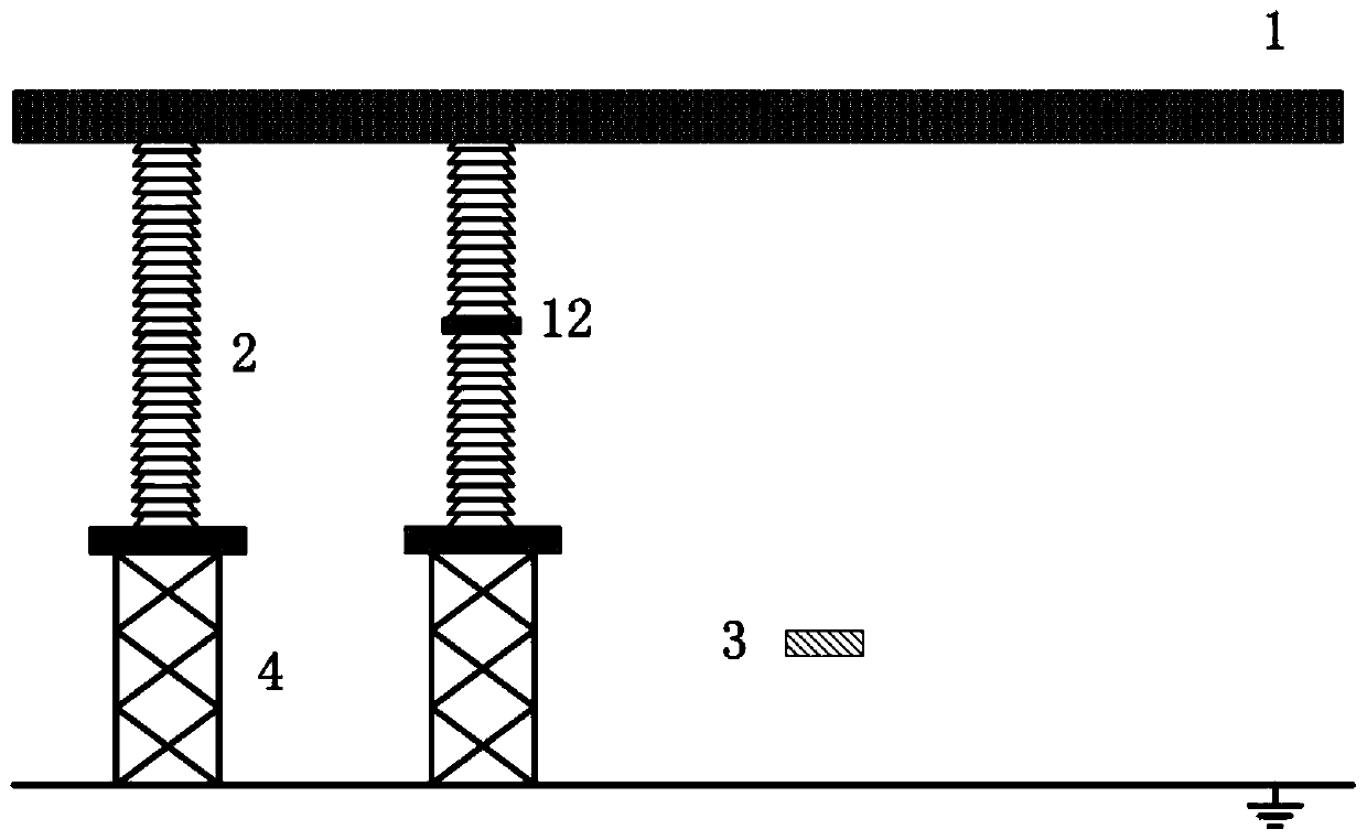 On-site calibration method and transient voltage measurement method of non-contact measuring device for DC field transient voltage in converter station