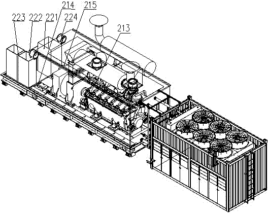High-power container type diesel generating set
