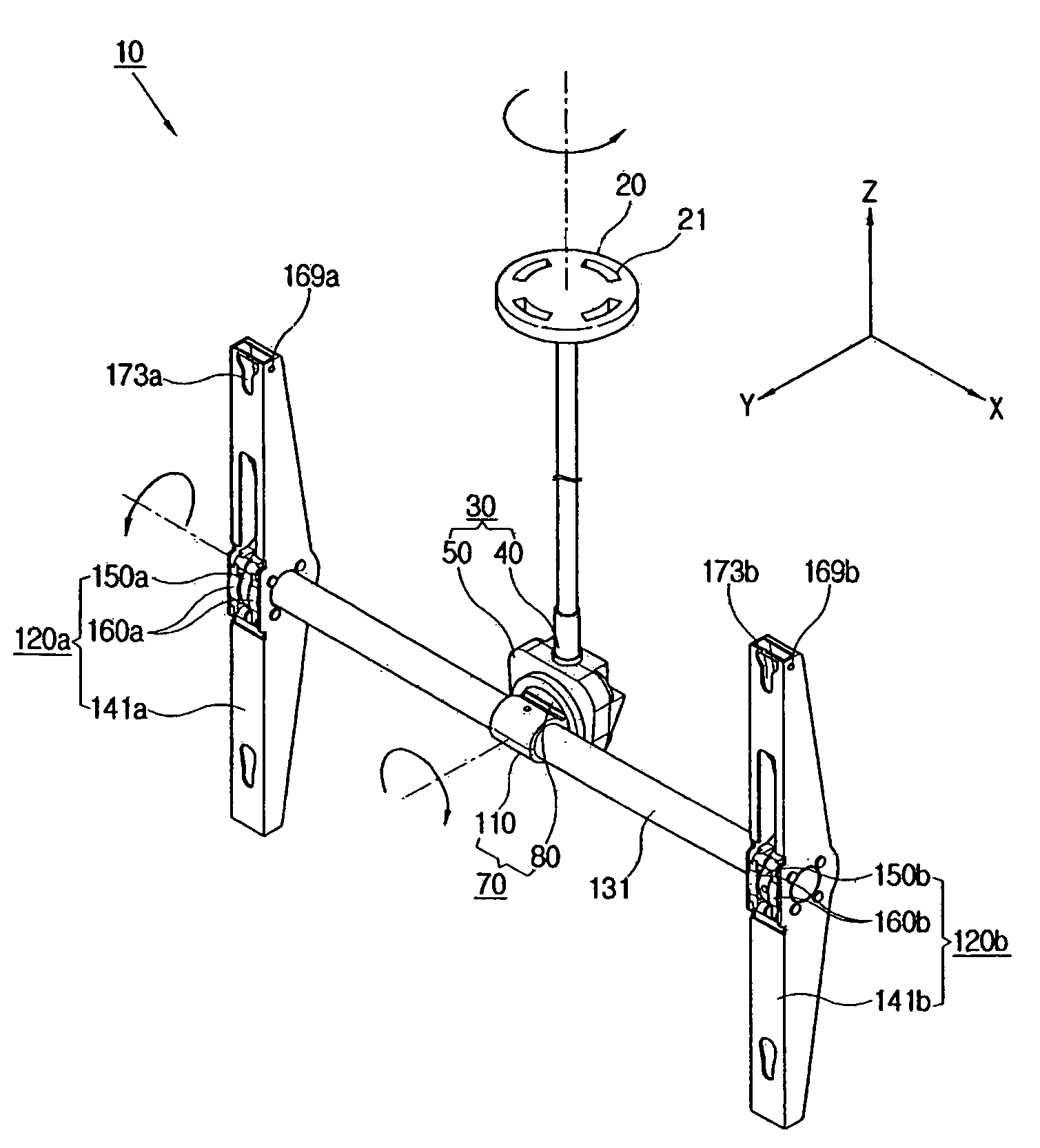Apparatus to support a display device