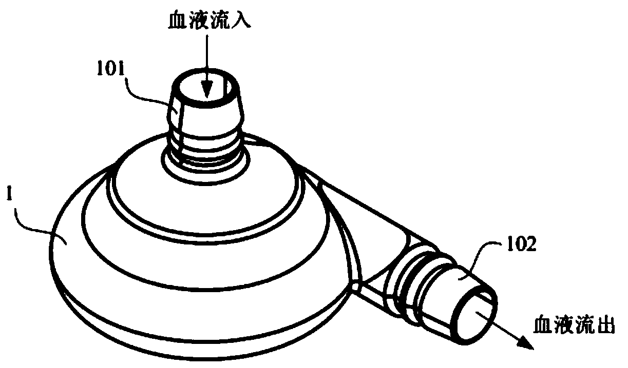 Volute pump head for artificial heart, artificial heart pump and (extracorporeal membrane oxygenation) equipment