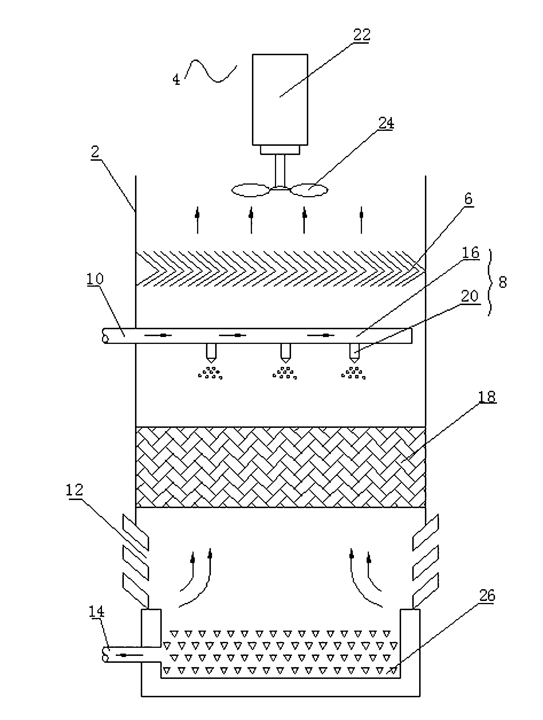 Cooling device of industrial water