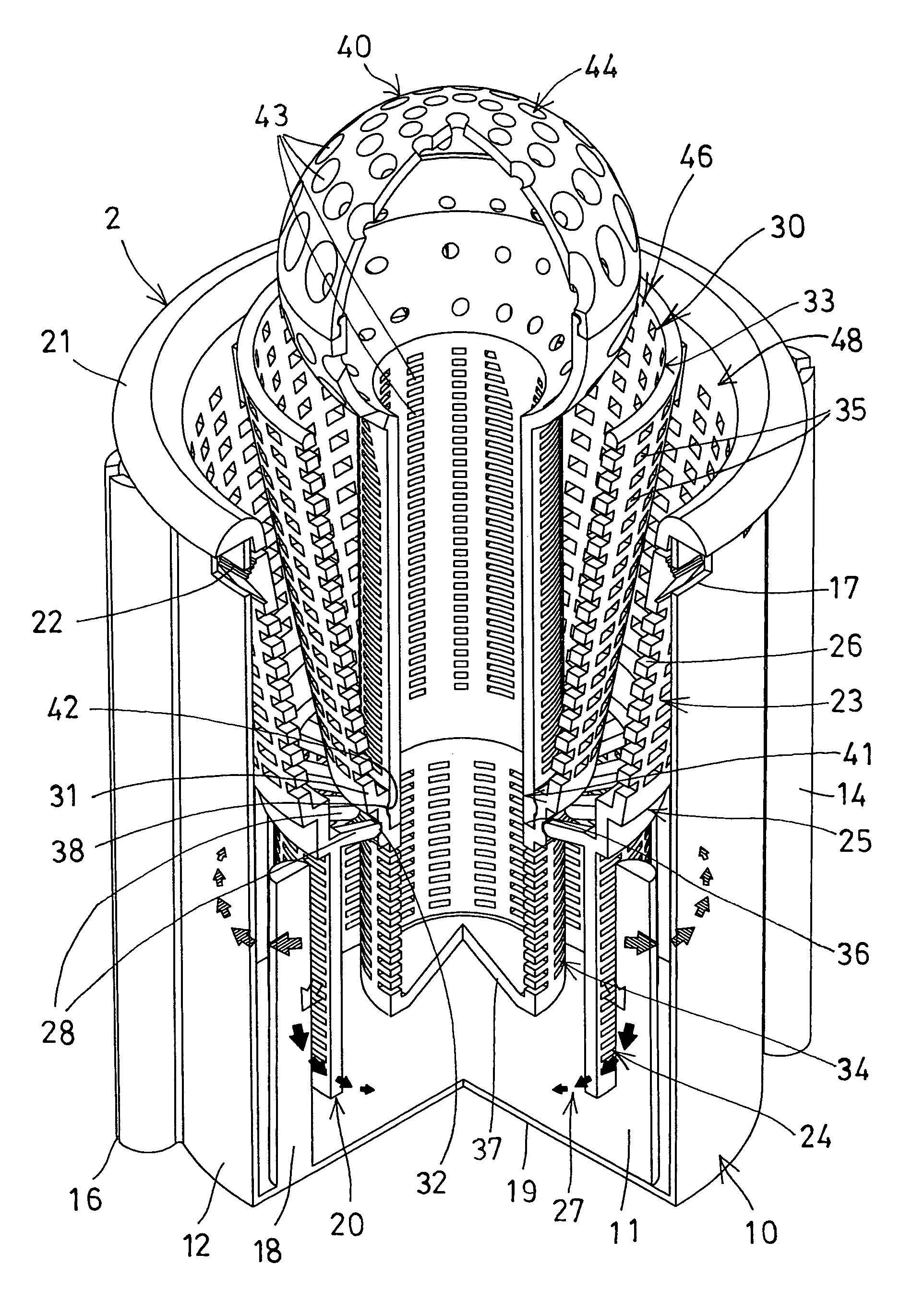 Acoustic absorbing device