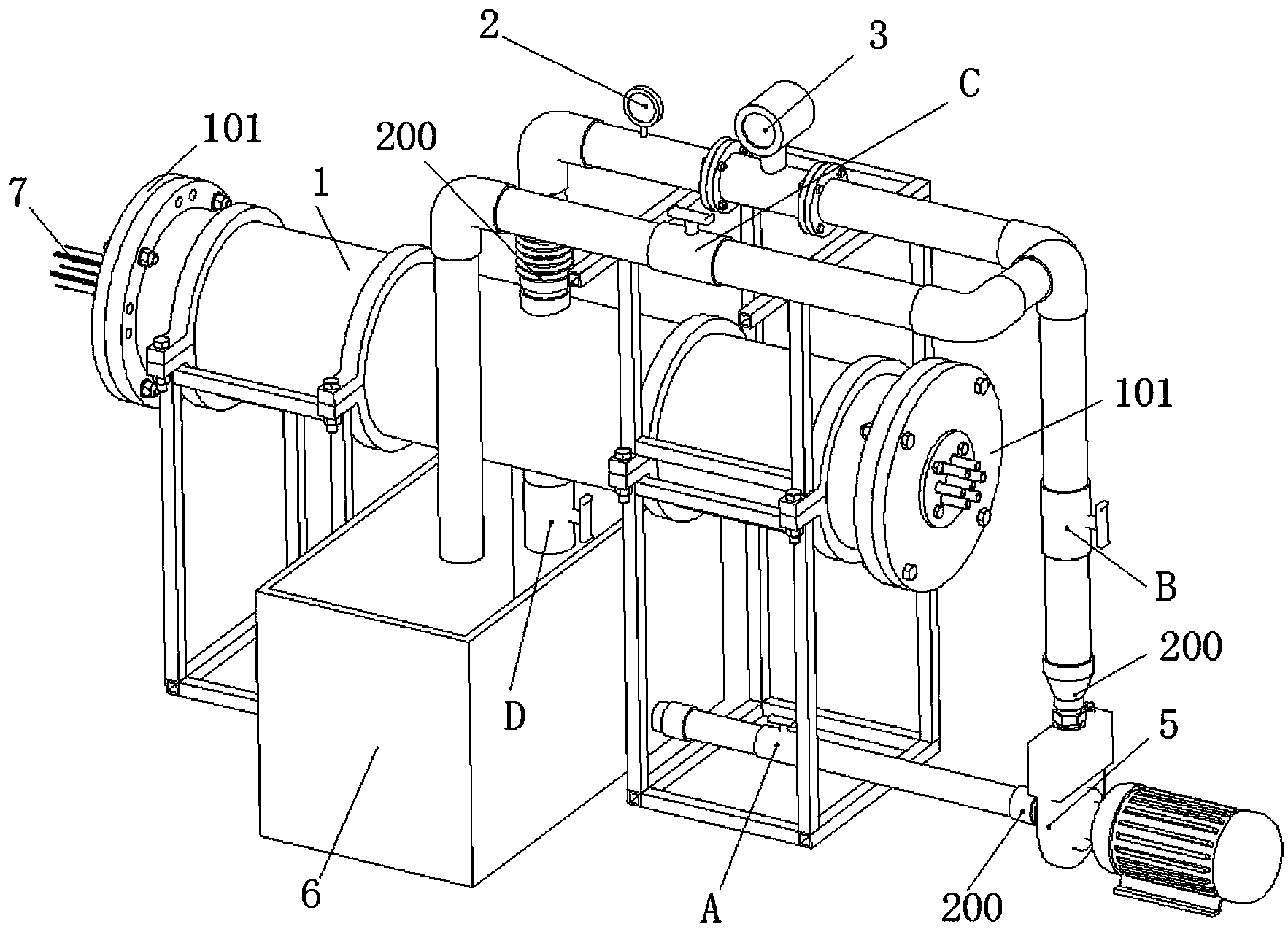 Experimental device for flow-induced vibration of tube bundle