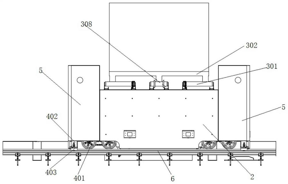 Rail type RGV trolley and transportation system and method