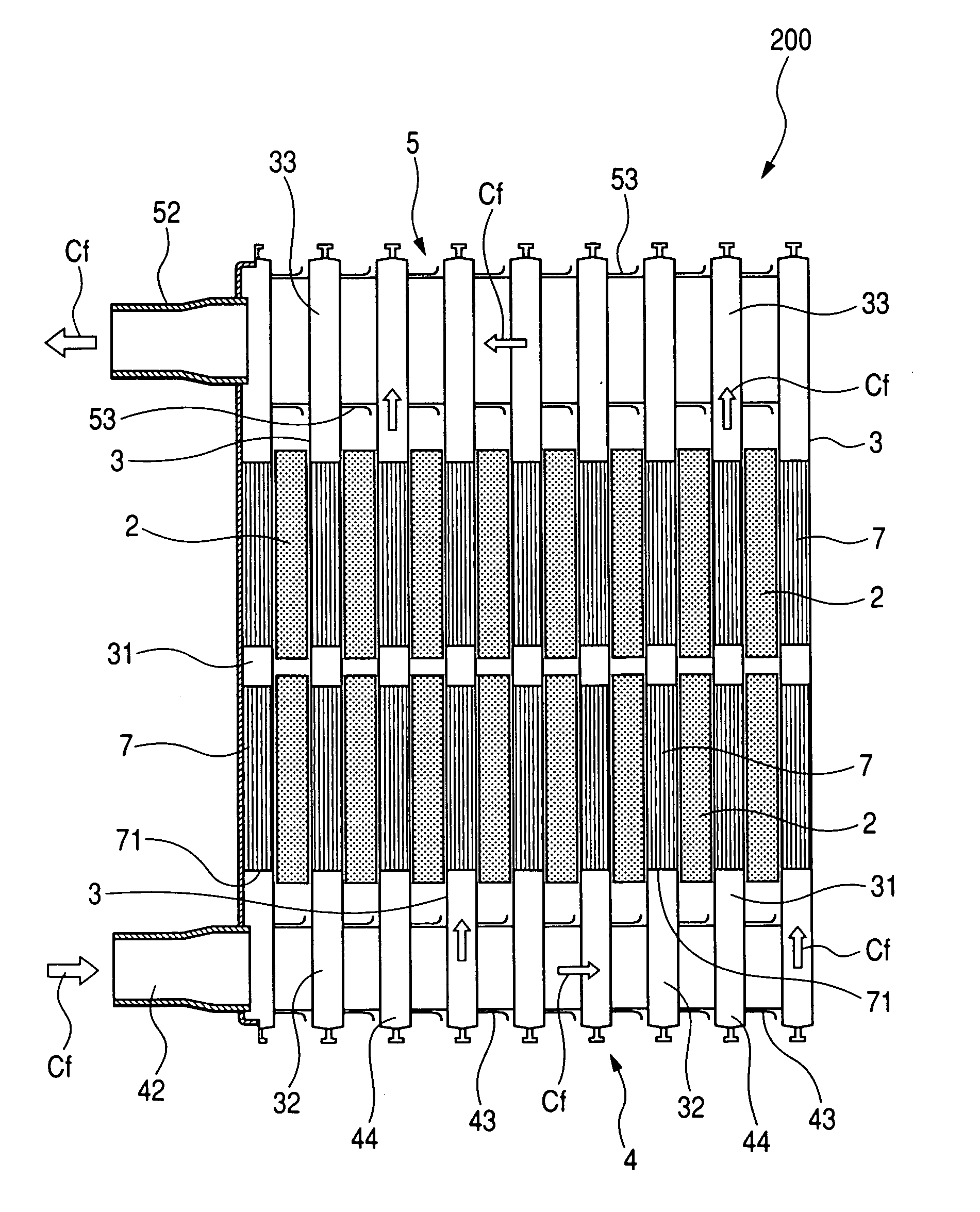Liquid-cooled semiconductor unit for cooling high-power semiconductor elements that are enclosed in modules